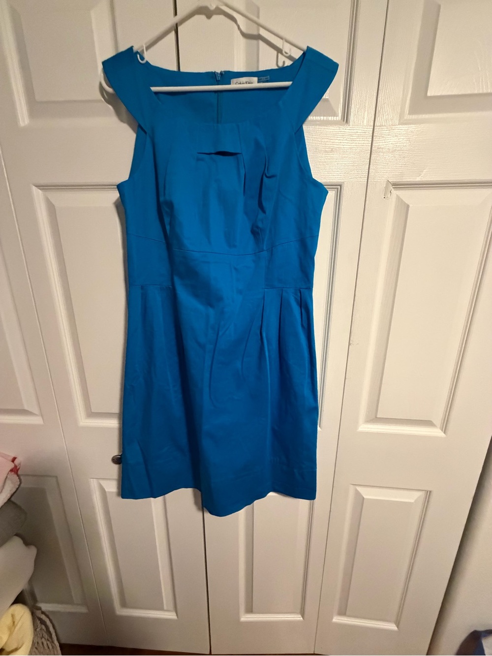 Calvin Klein Vibrant Blue Fit-and-Flare Dress